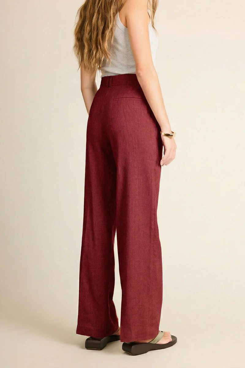 Pantalon wideleg léger rose