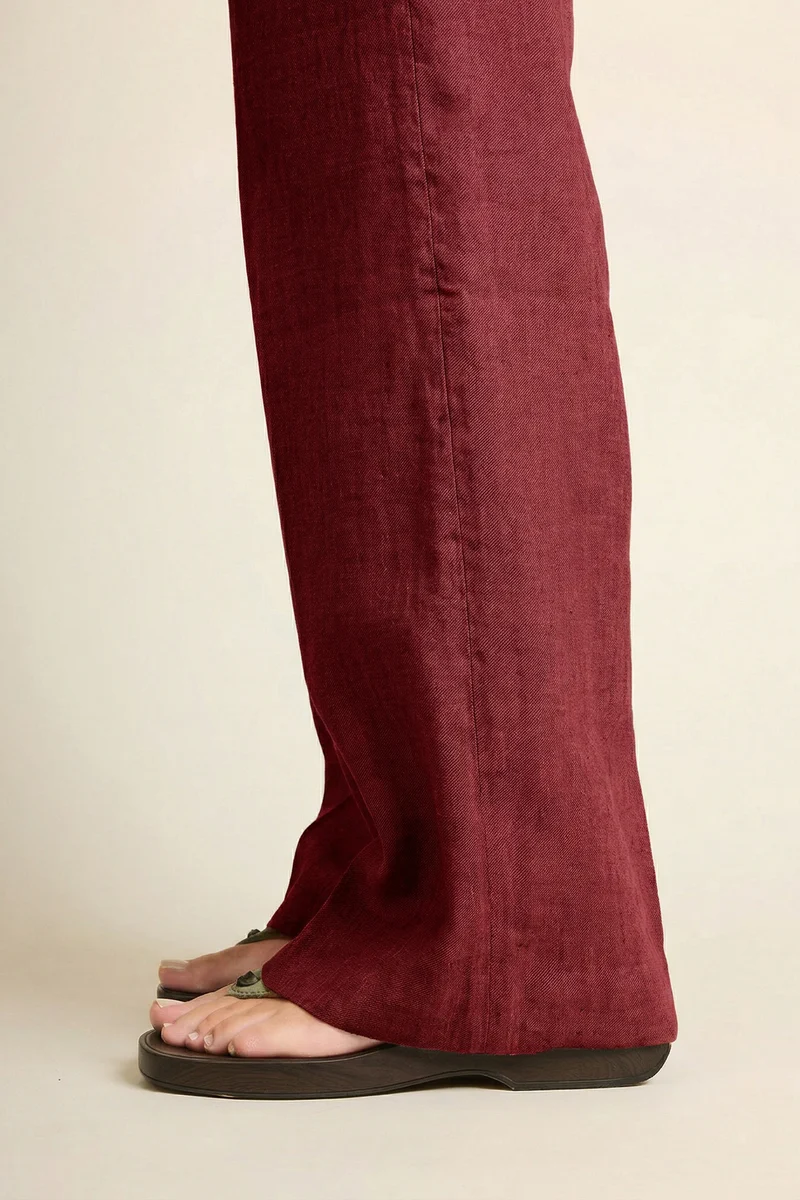 Pantalon wideleg léger rose