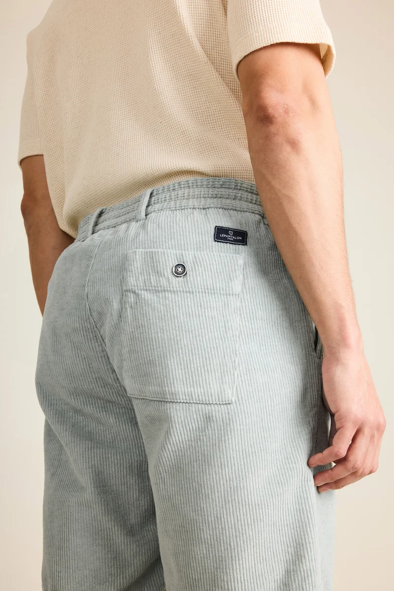 Bermuda velours bleu clair