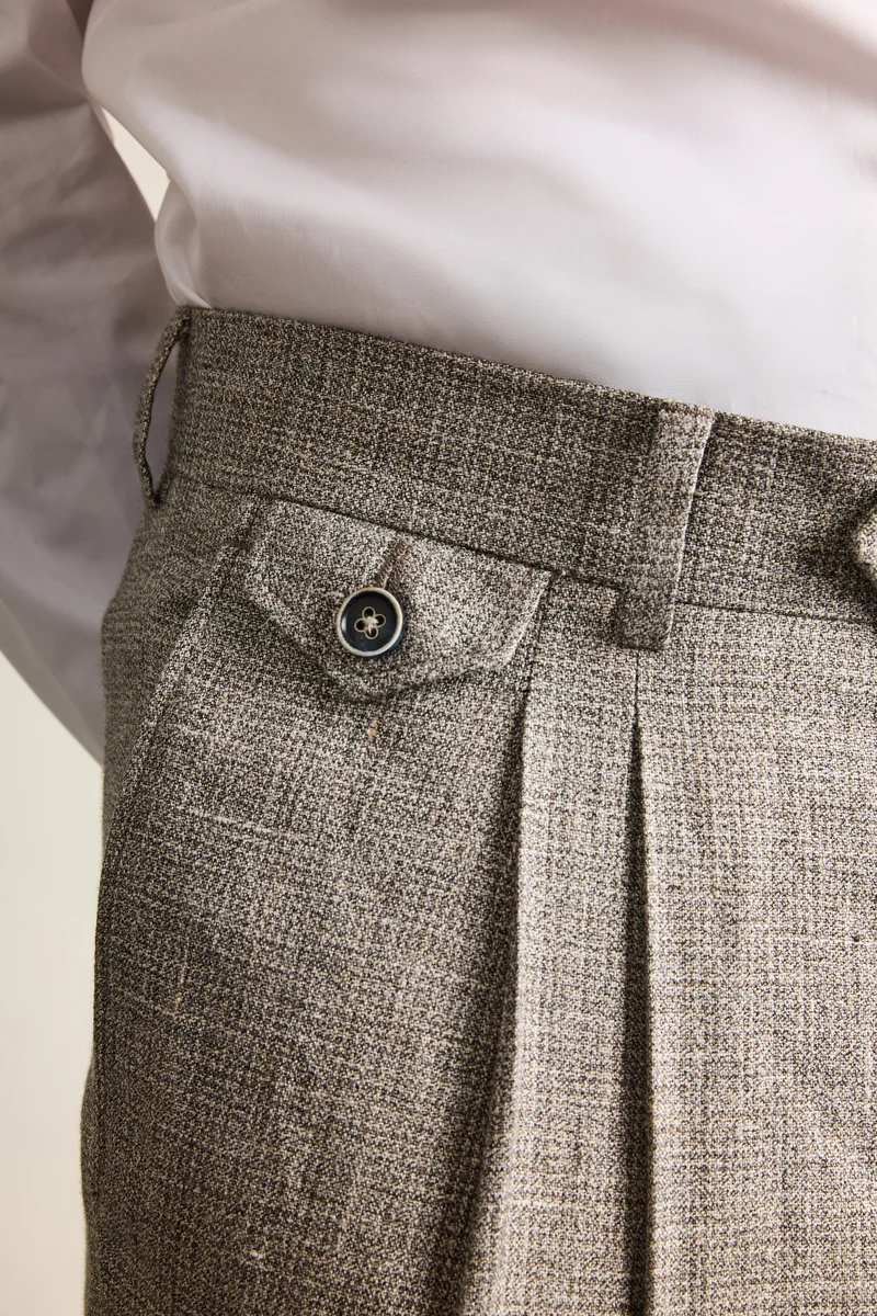 Pantalon double pinces léger pied de puce