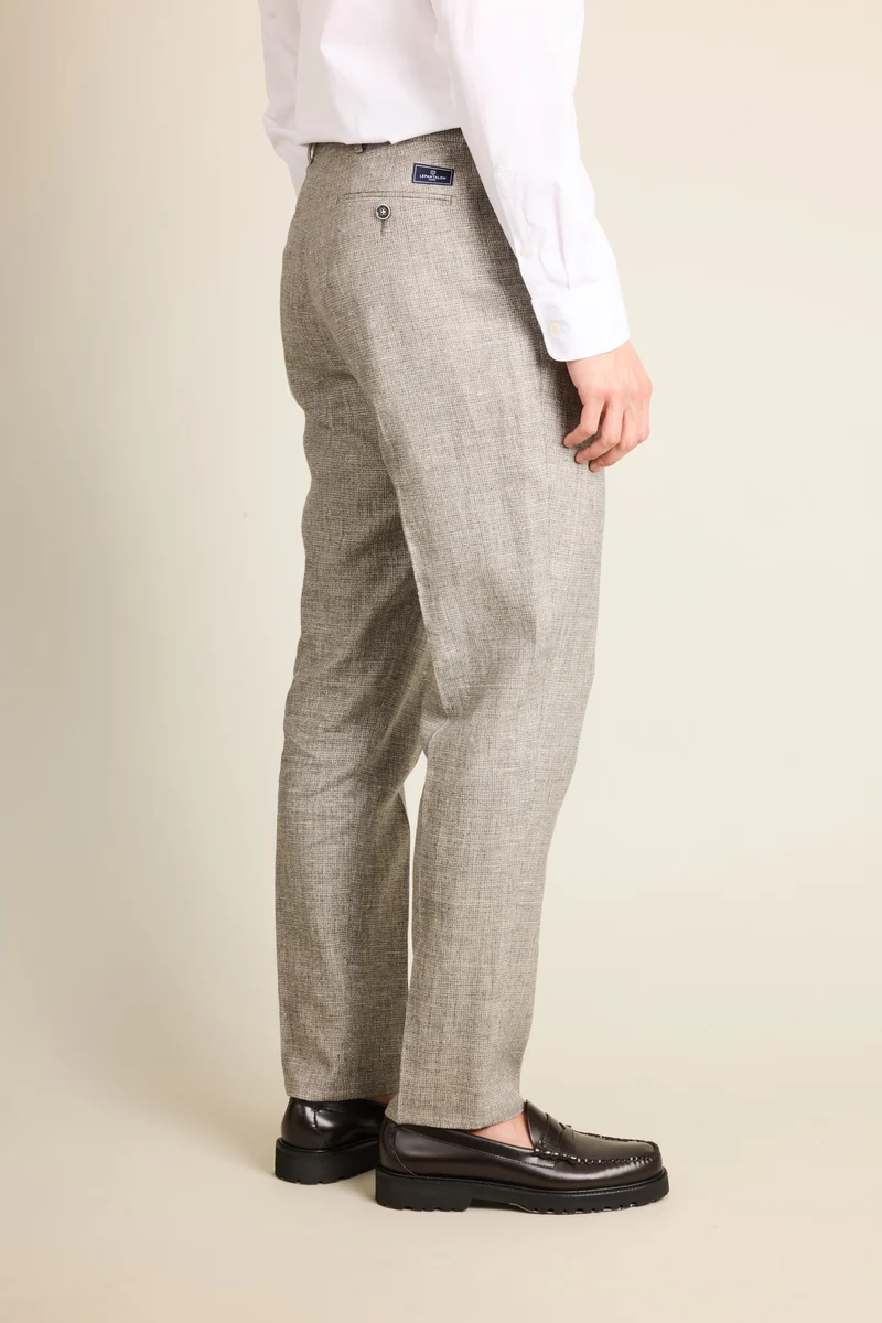 Pantalon double pinces léger pied de puce
