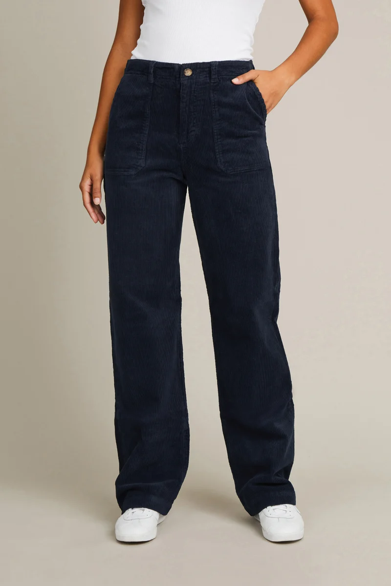 Pantalon carpenter velours bleu marine
