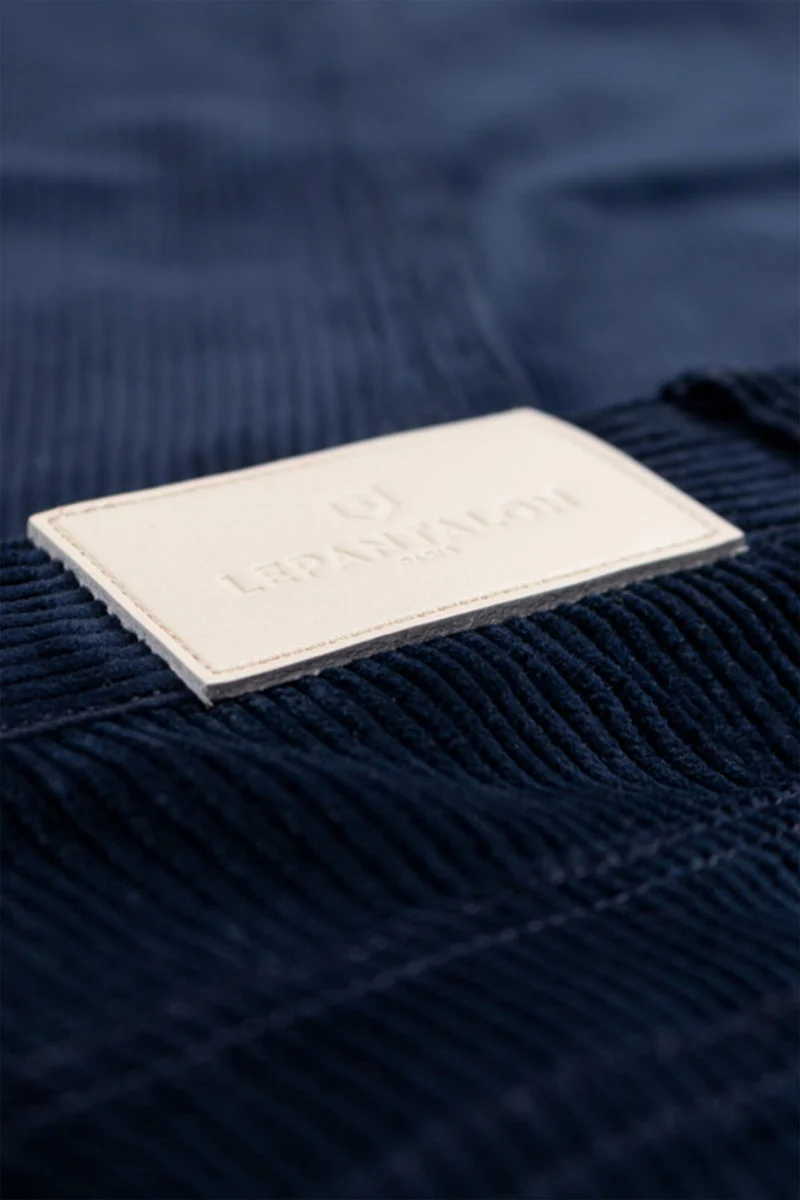Pantalon velours droit bleu nuit