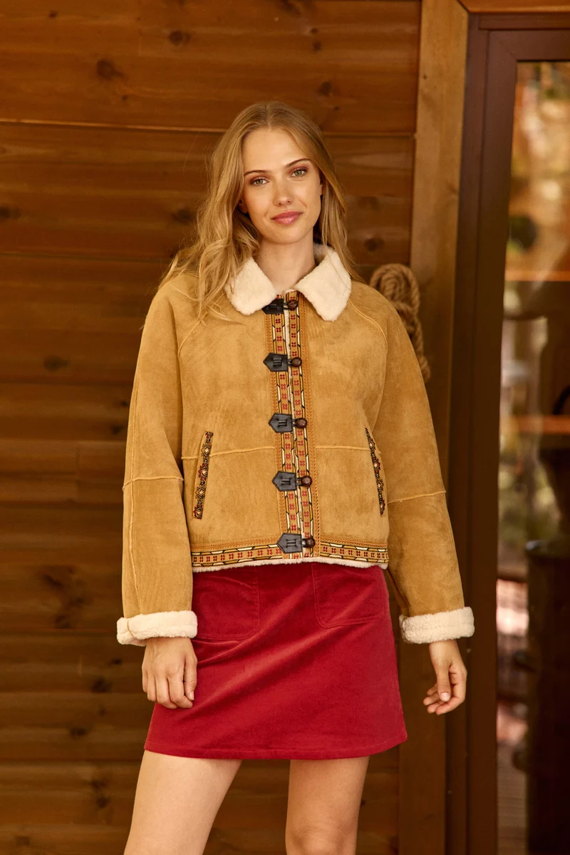 Vacy - Manteau effet suèdé