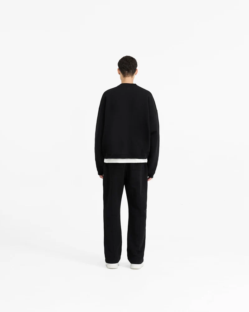 Initial Boxy Sweater - Jet Black