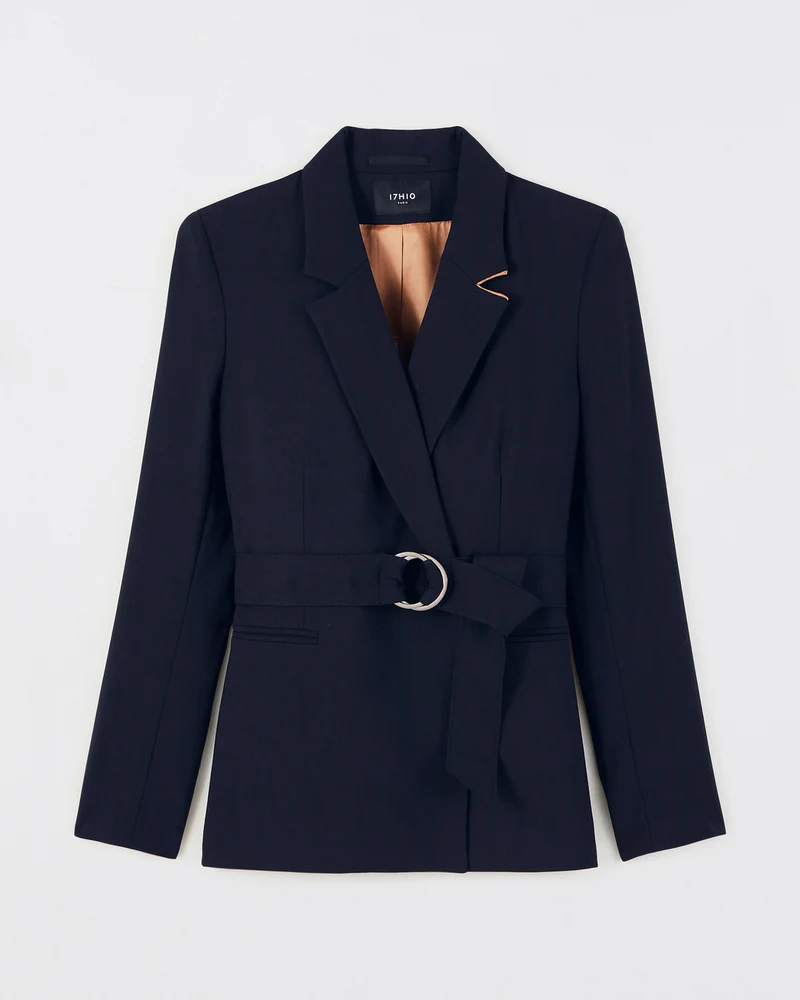 Veste ceinturée Olbia - Bleu Marine