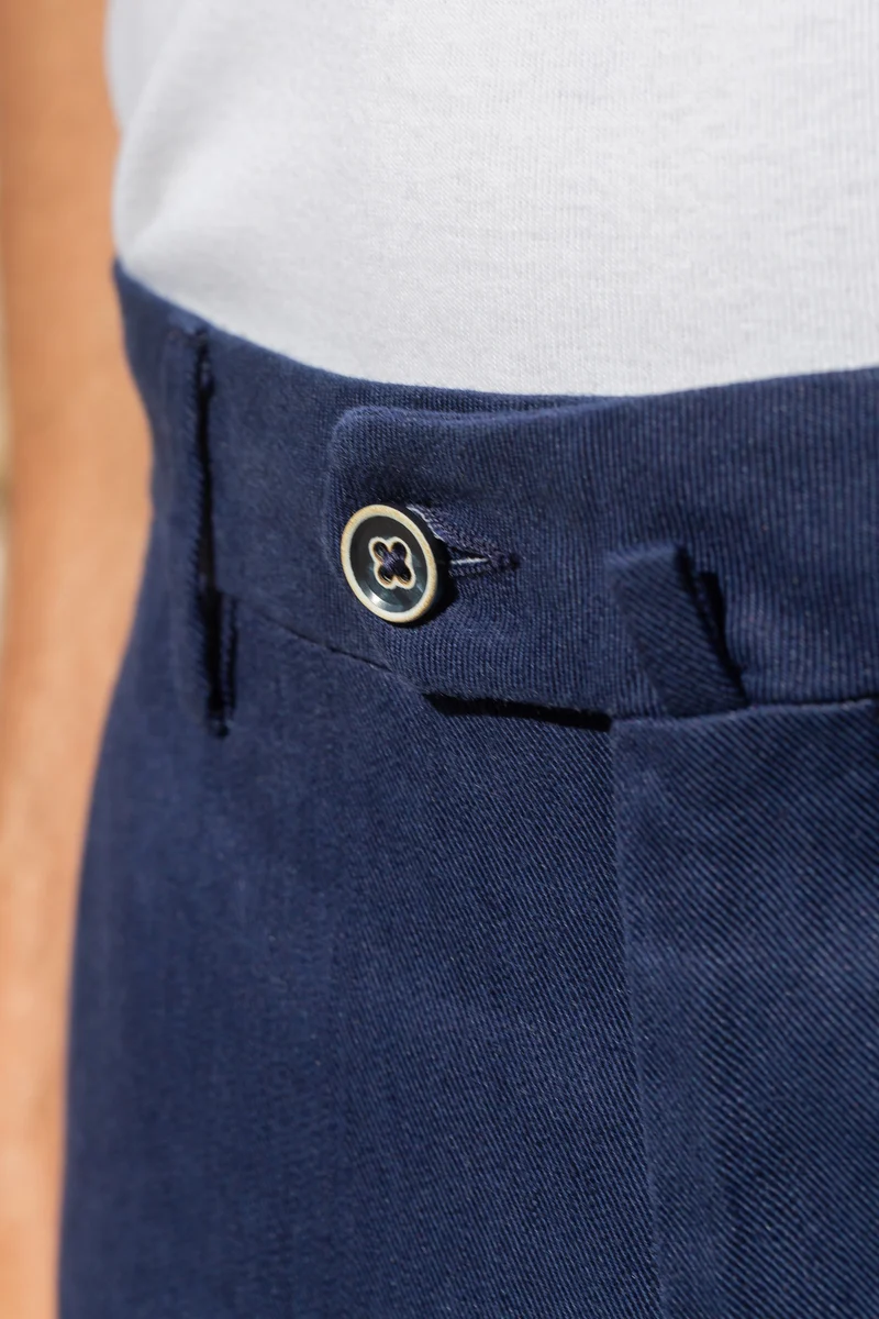 Chino Coton/Lin Bleu