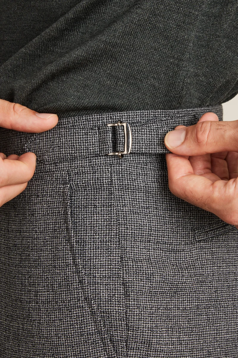 Pantalon patte de serrage laine gris