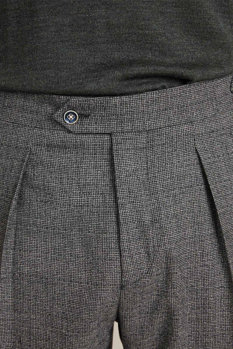 Pantalon patte de serrage laine gris
