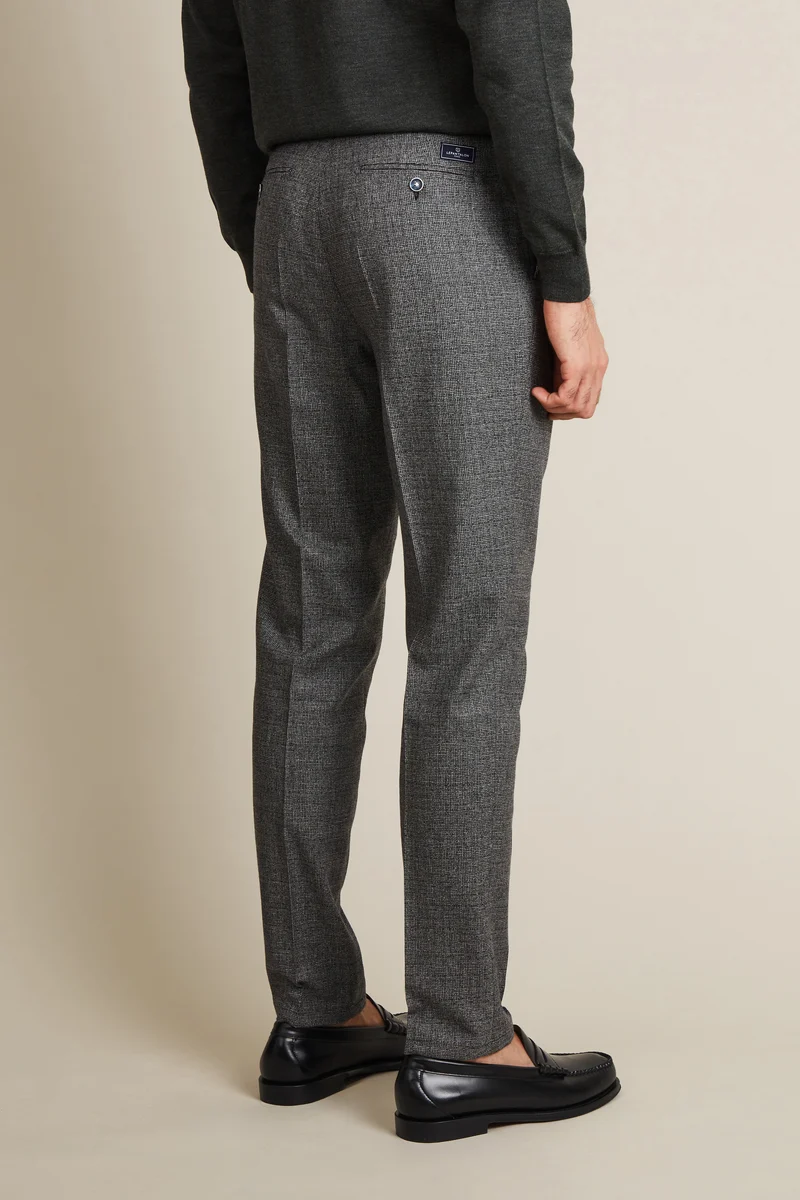 Pantalon patte de serrage laine gris