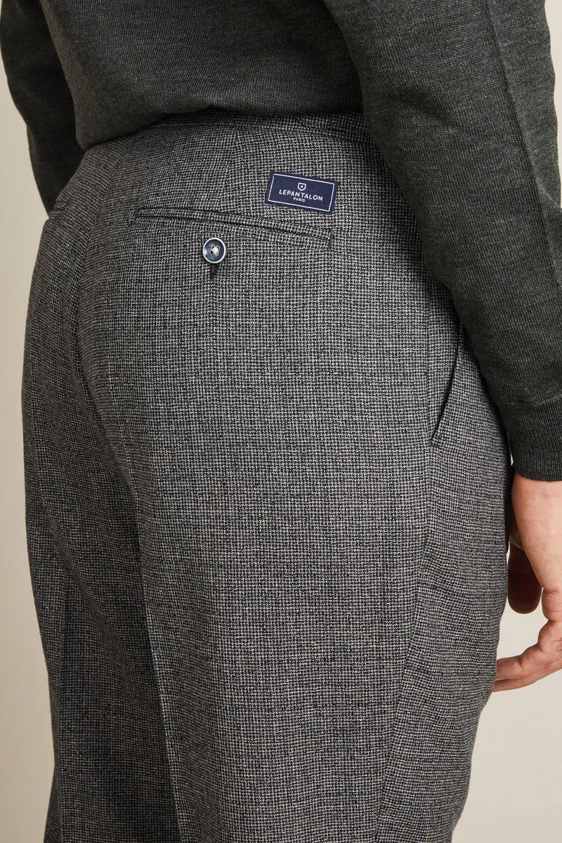 Pantalon patte de serrage laine gris