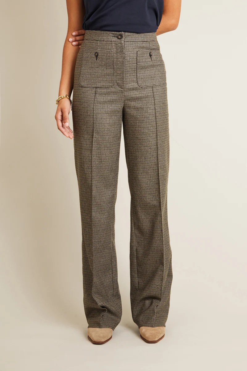 Pantalon poches plaquées pied de puce