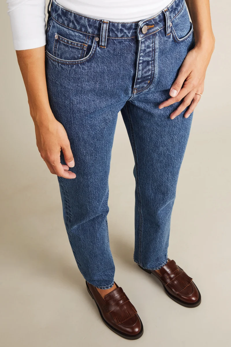 Jean droit bleu