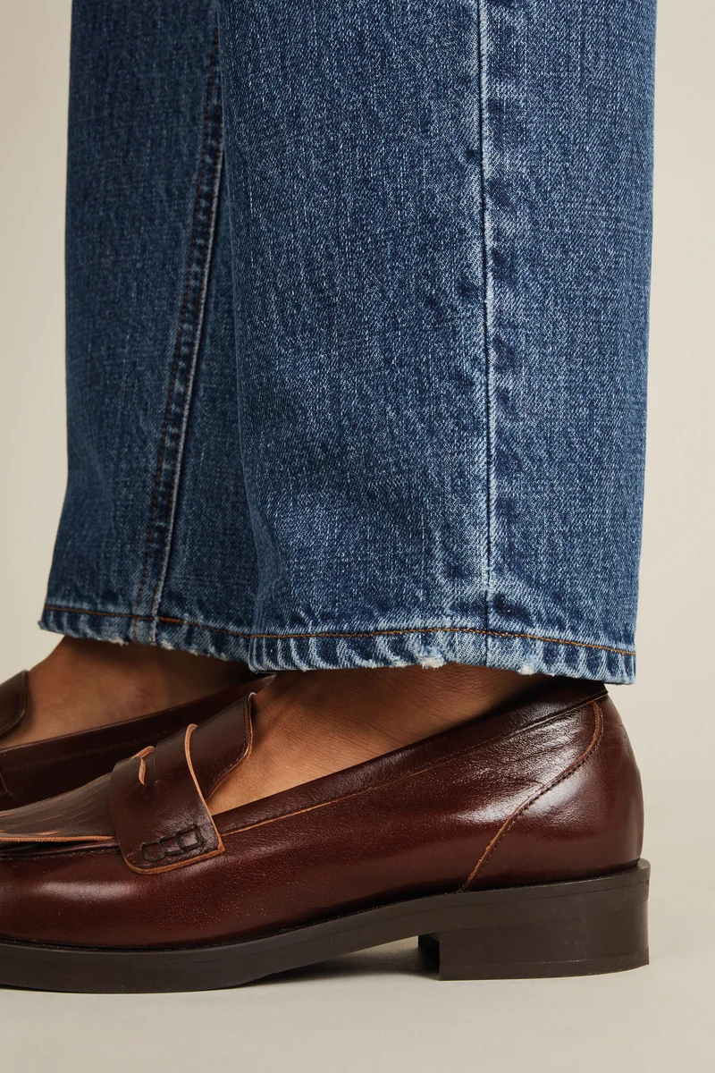 Jean droit bleu