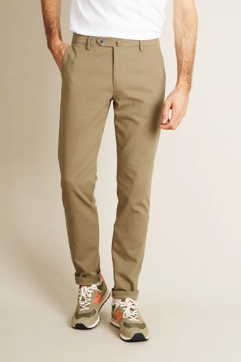 Chino texturé beige foncé