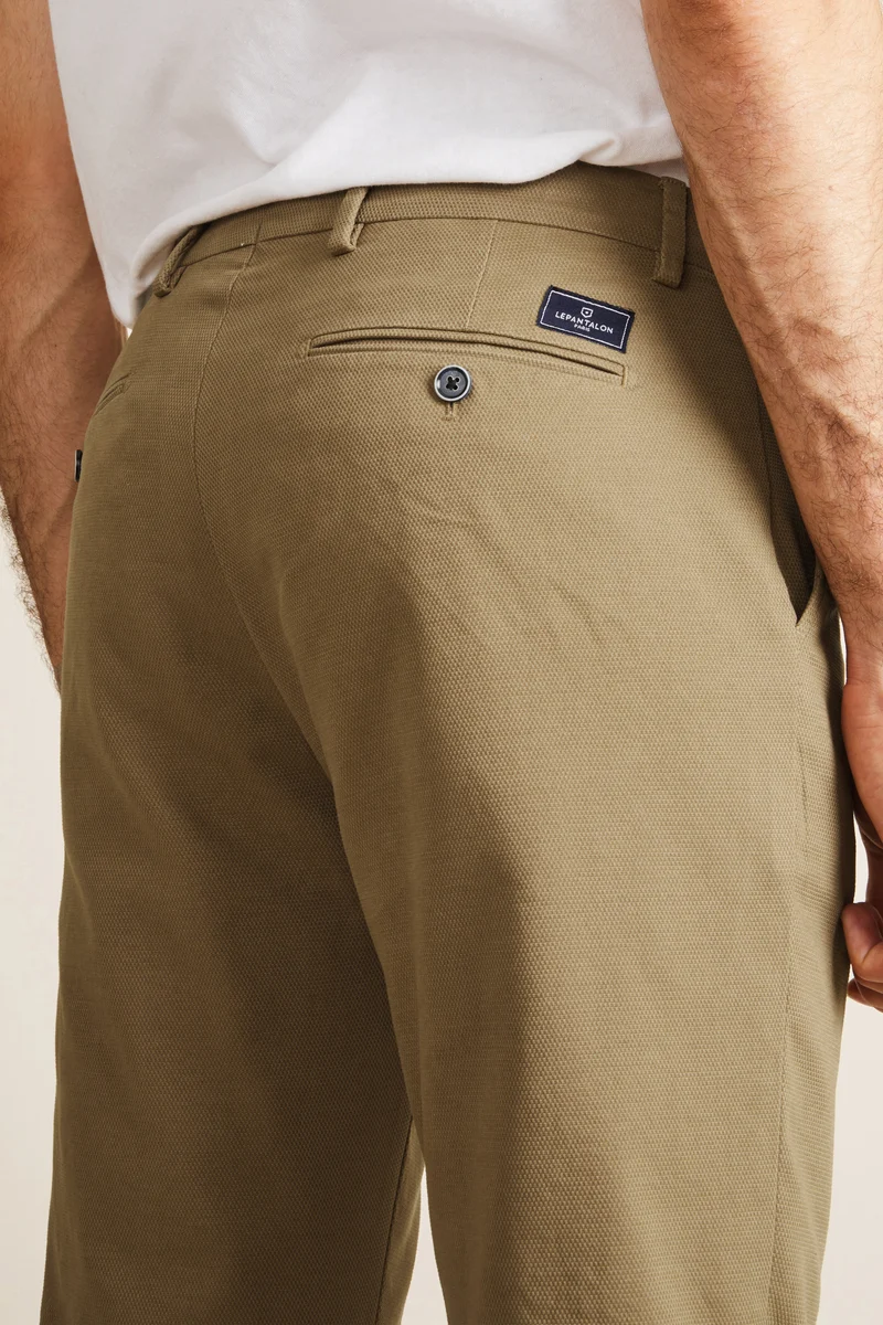 Chino texturé beige foncé