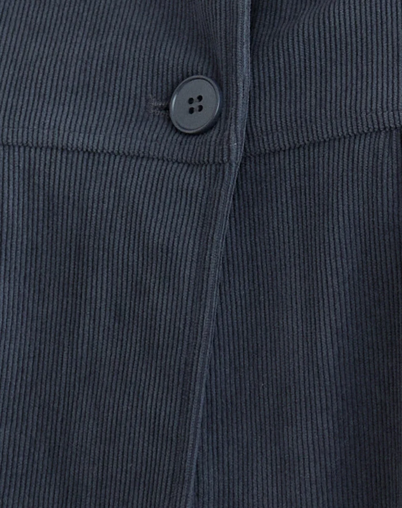 Chemise Kaylan en velours côtelé bleu marine