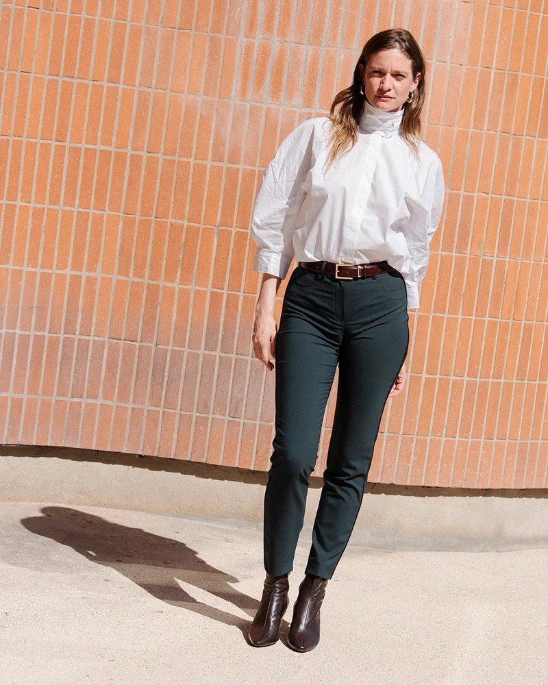Pantalon Cigarette New-York - Vert Bouteille