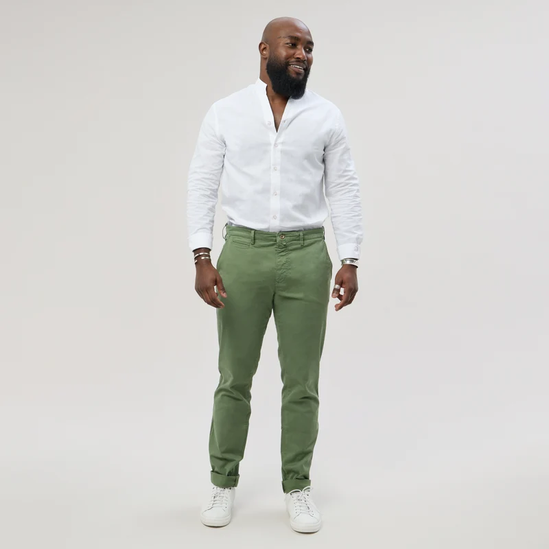 Pantalon "Pornichet E25" Chino Vert d'Eau