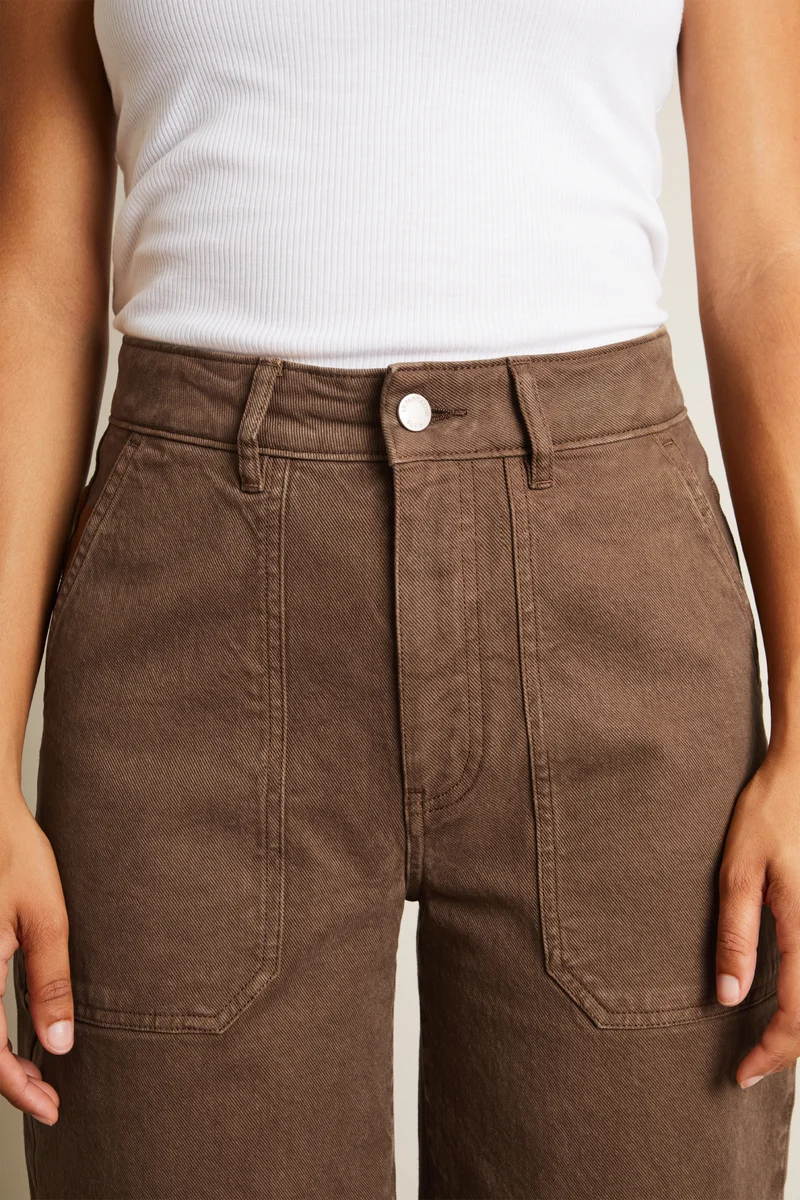Jean balloon marron