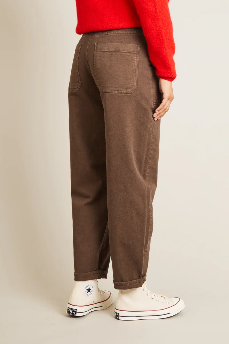 Jean balloon marron