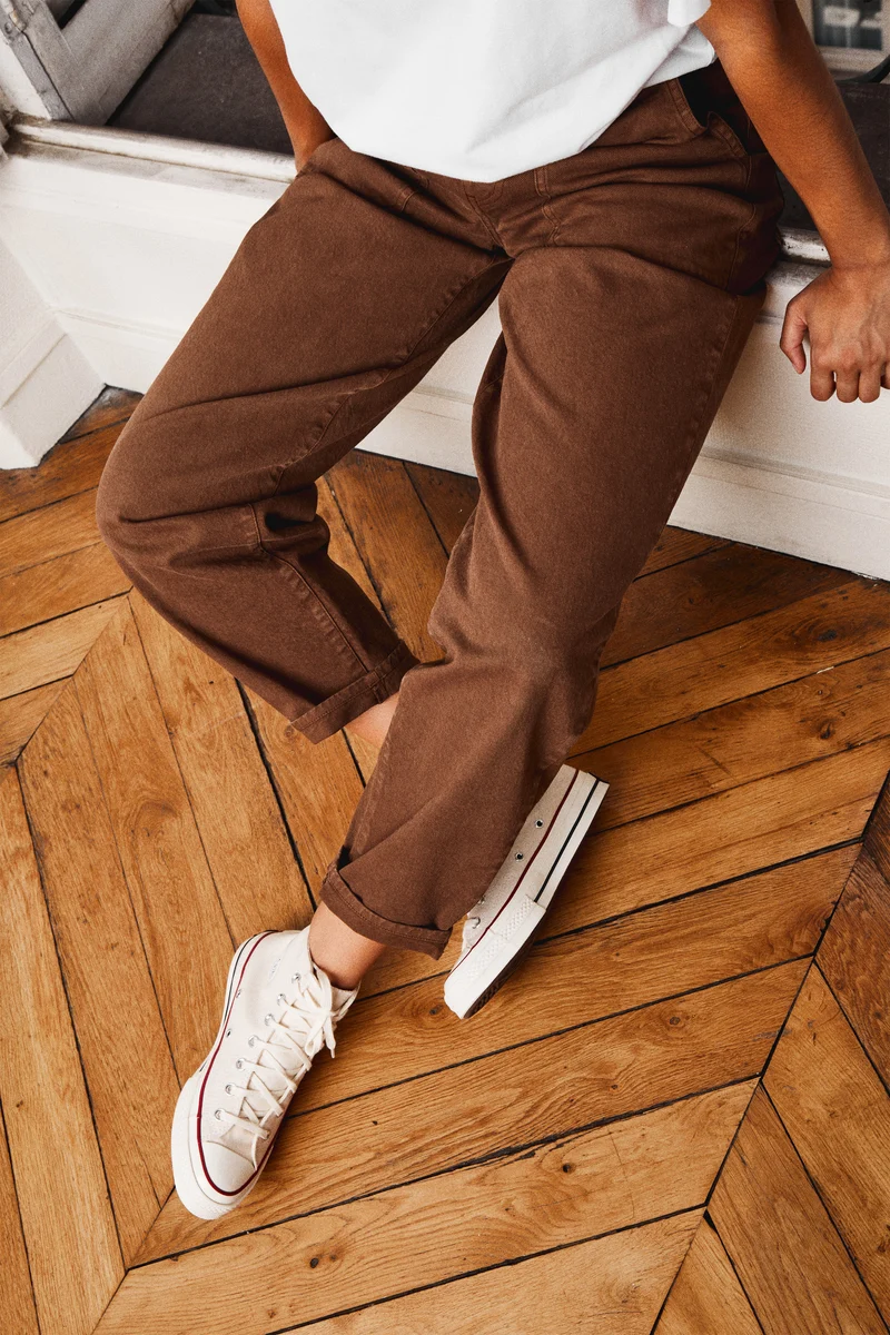 Jean balloon marron