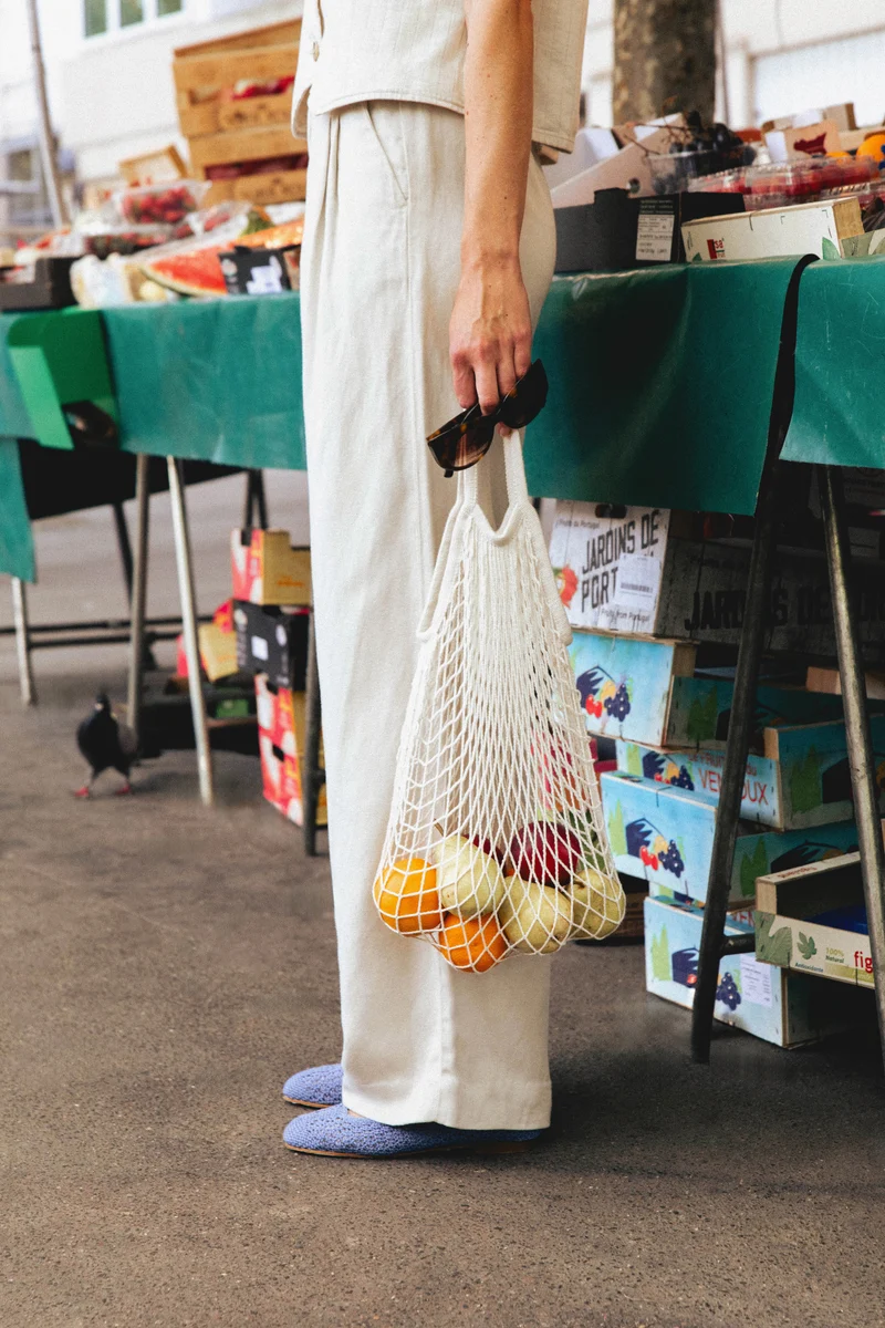 Pantalon à pinces léger écru