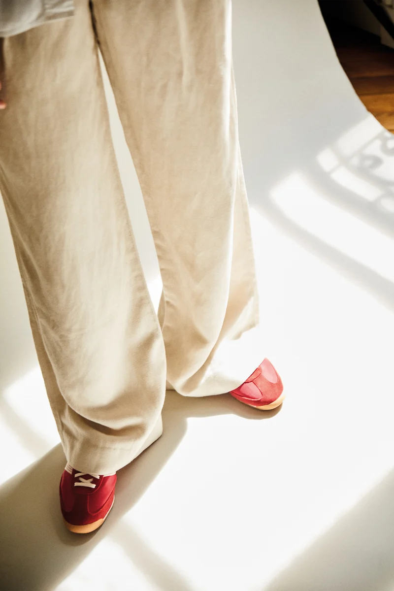 Pantalon à pinces léger écru