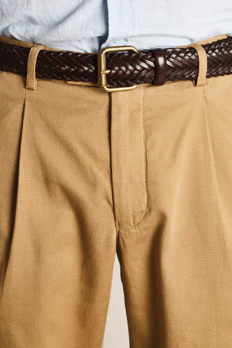 Bermuda texturé beige foncé