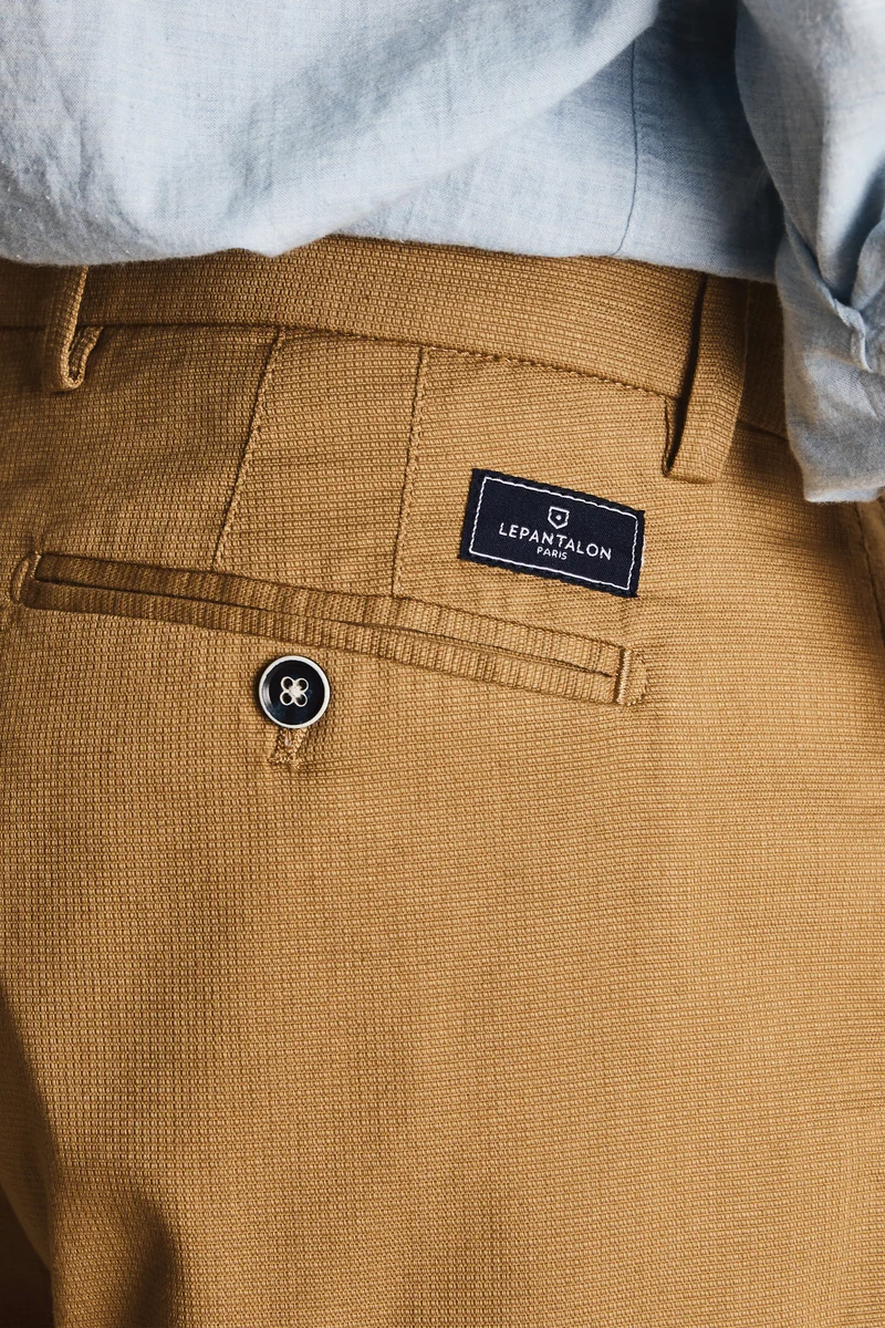 Bermuda texturé beige foncé