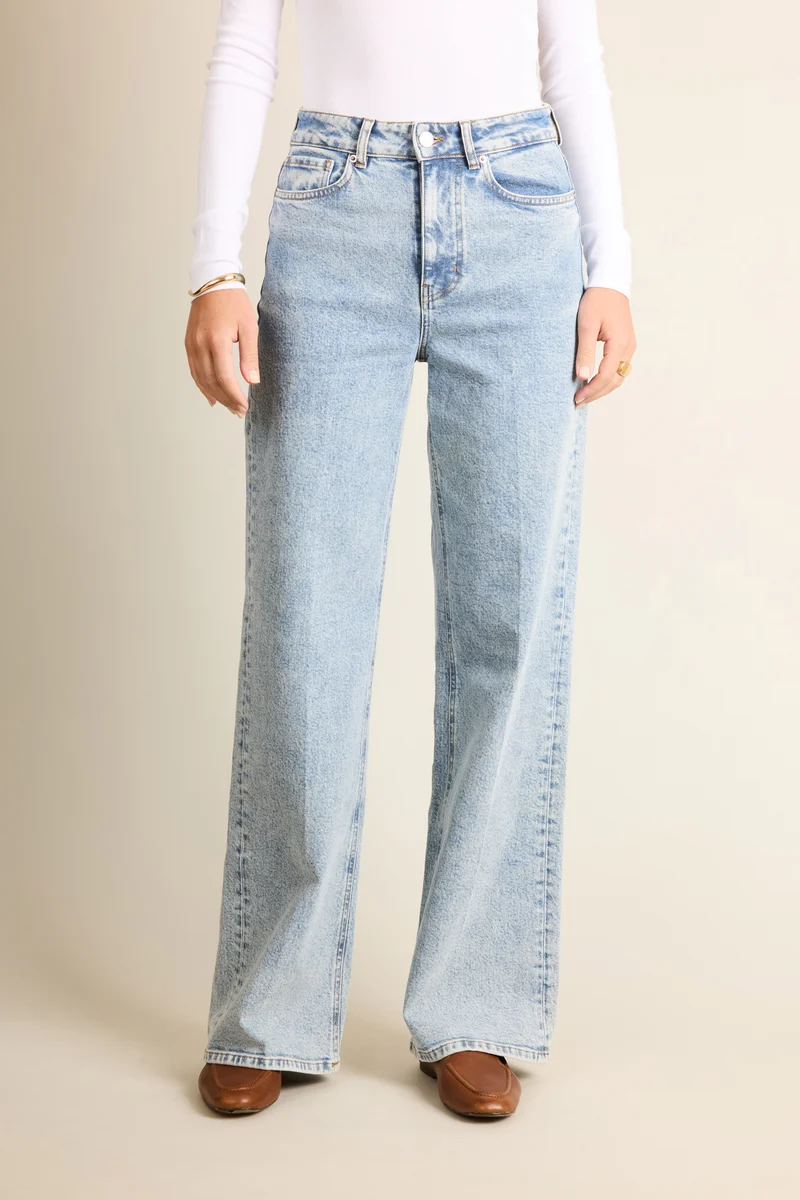 Jean wideleg bleached