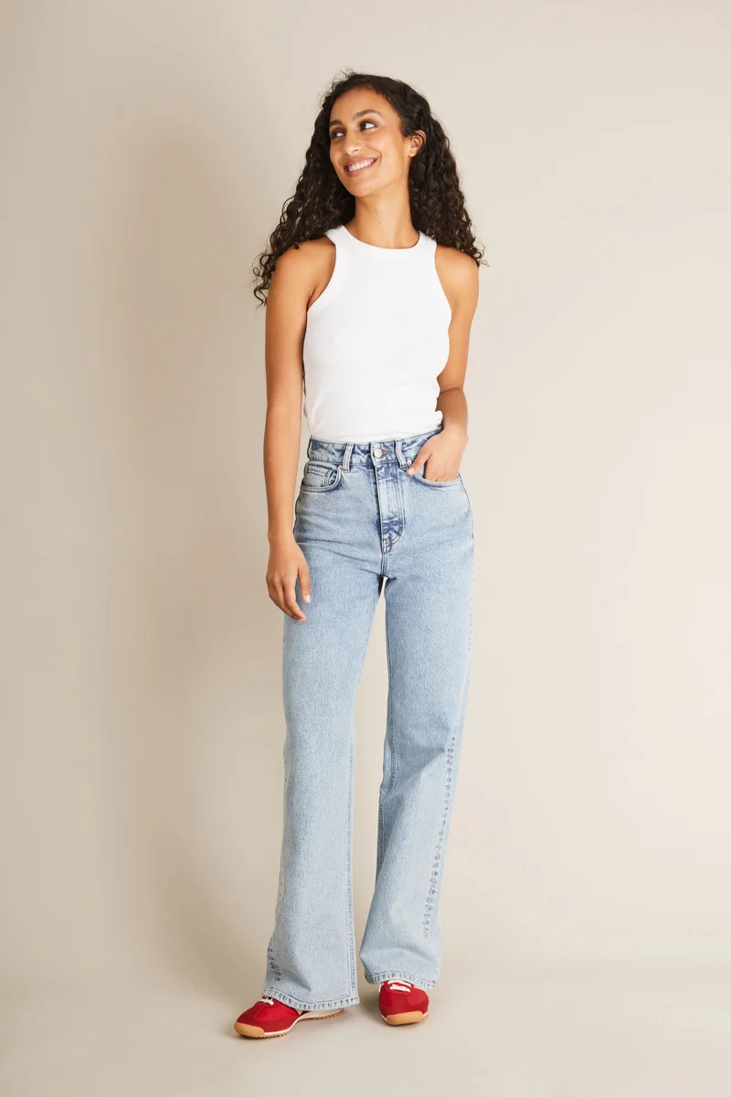 Jean wideleg bleached