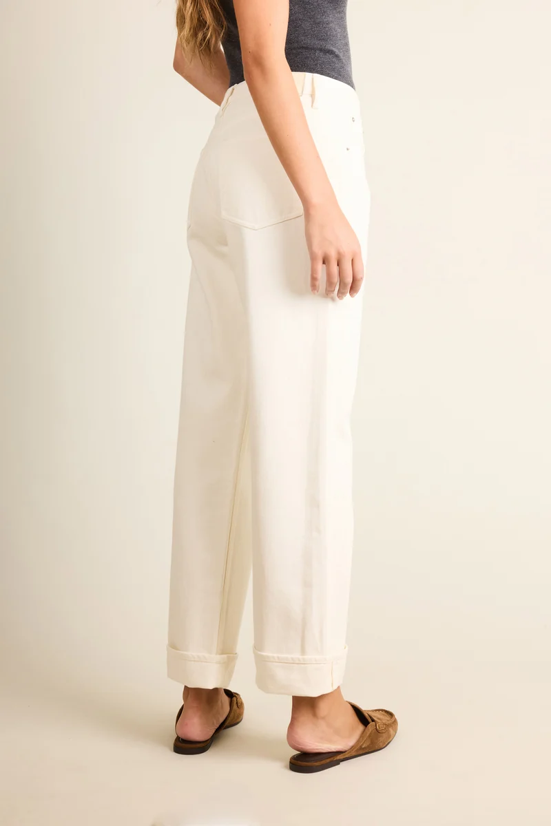 Jean boyfriend écru