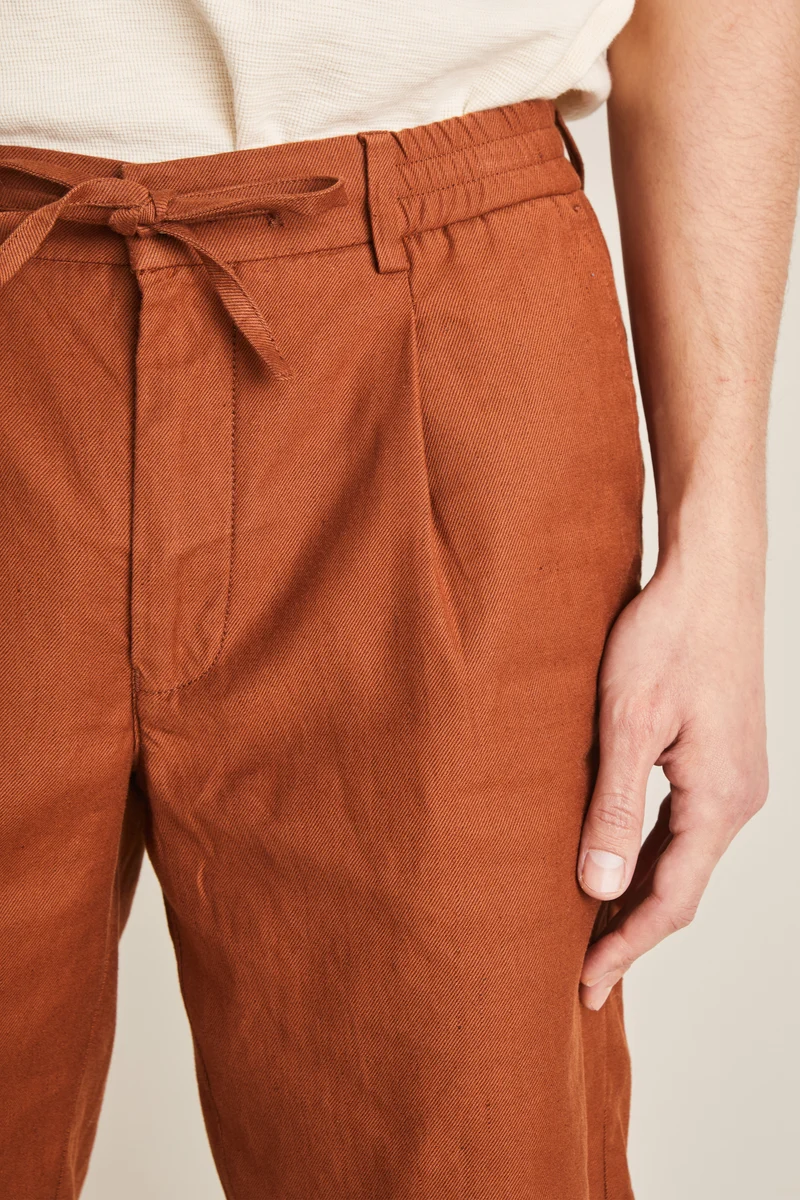 Bermuda coton-lin terracotta