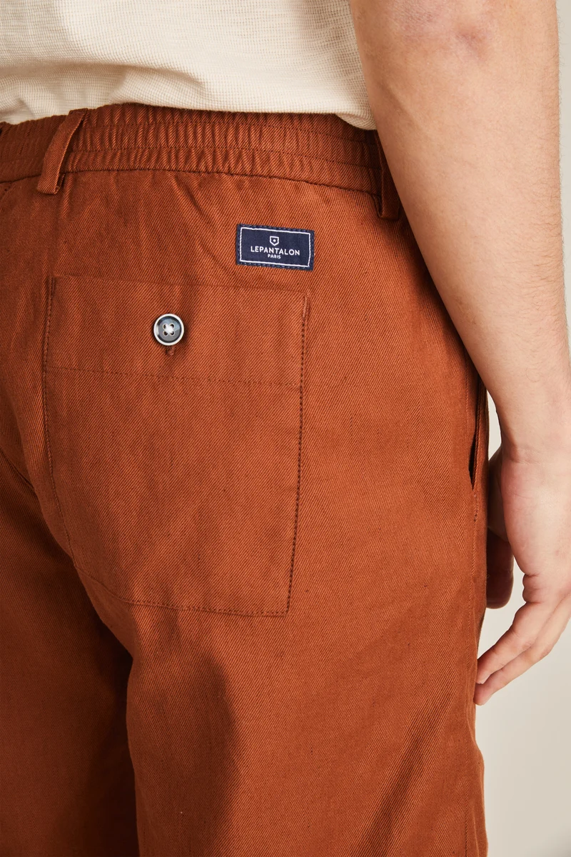 Bermuda coton-lin terracotta