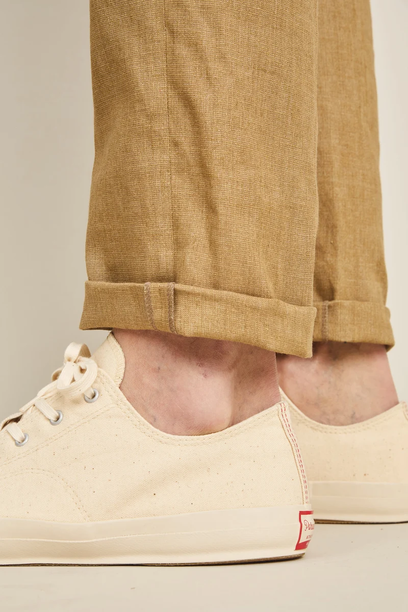Pantalon lin beige foncé