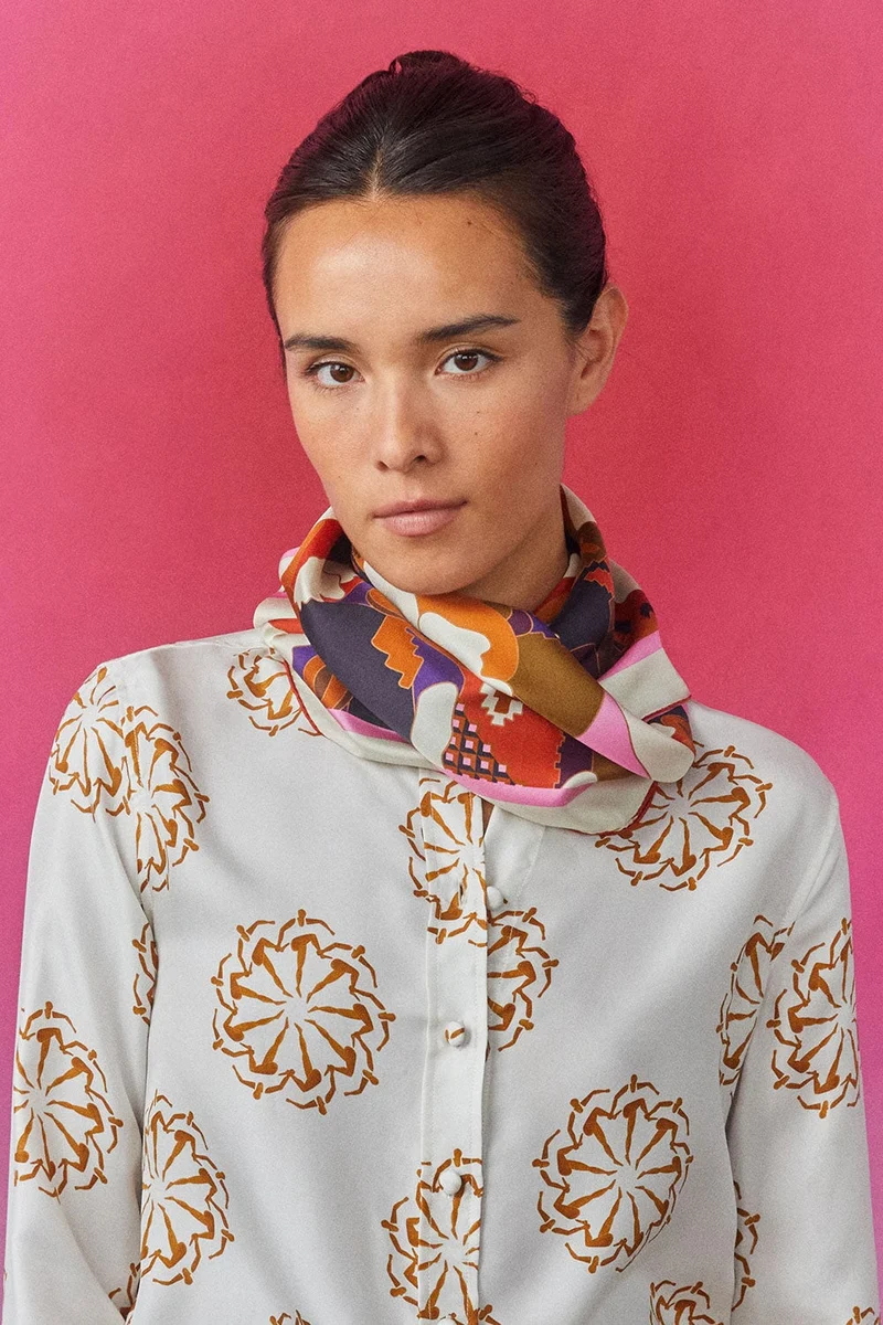 Foulard en soie Royaume Champignon