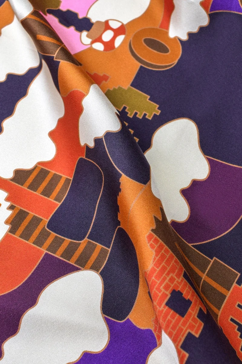 Foulard en soie Royaume Champignon