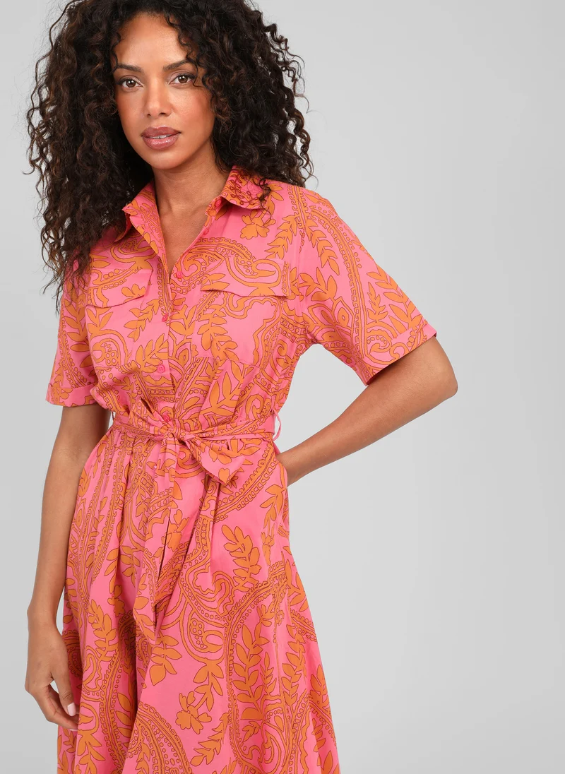 ROBE LONGUE OLAVIANE twiggy rose
