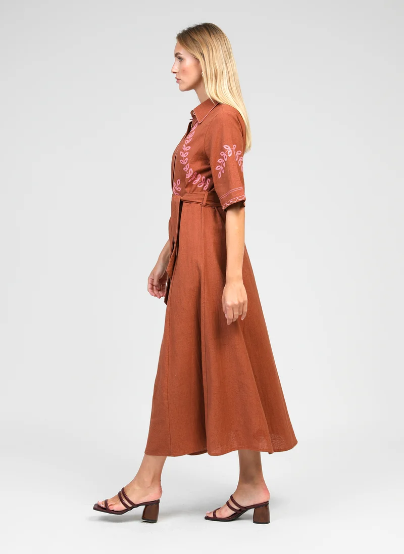 ROBE LONGUE OSMINA caramel