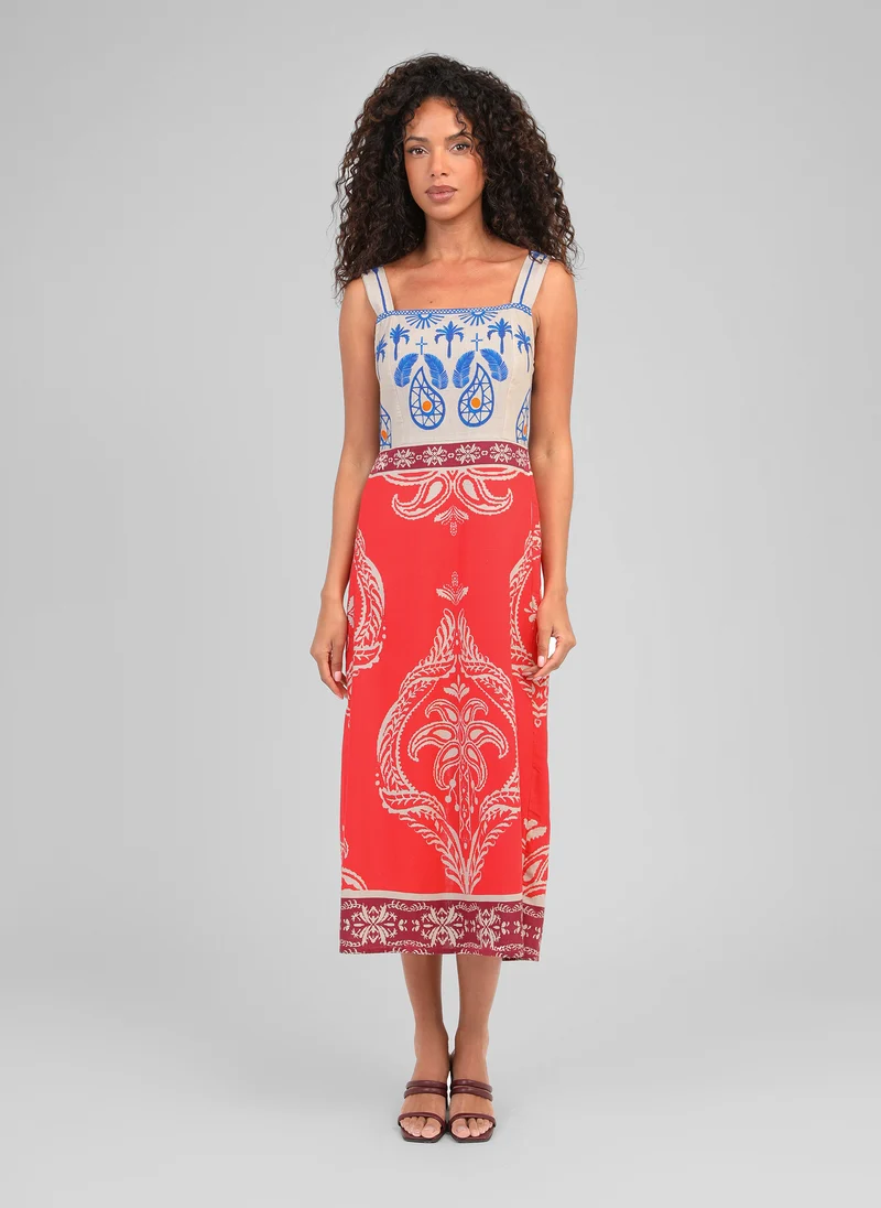ROBE MIDI OLENIE tivoli rouge
