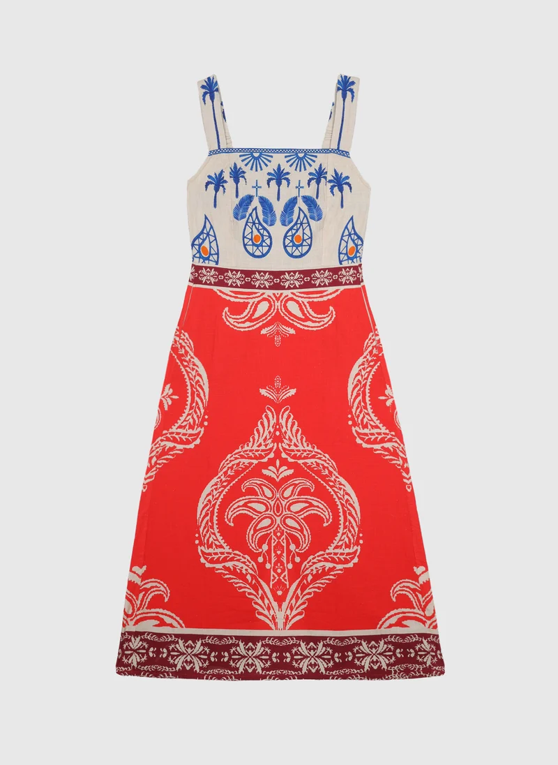 ROBE MIDI OLENIE tivoli rouge