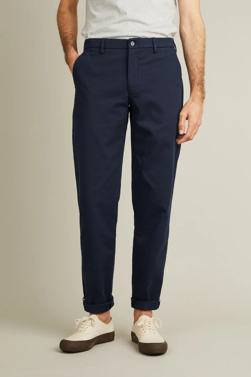 Chino droit bleu marine