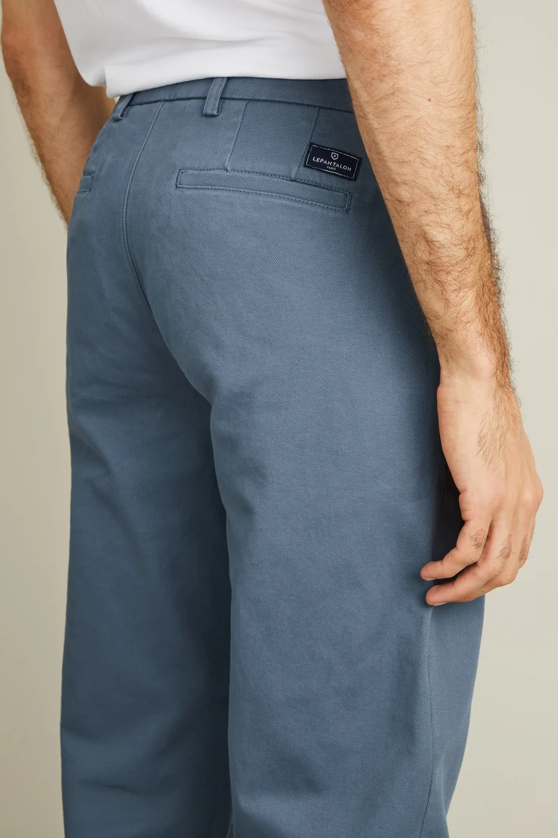 Chino droit bleu jasmin