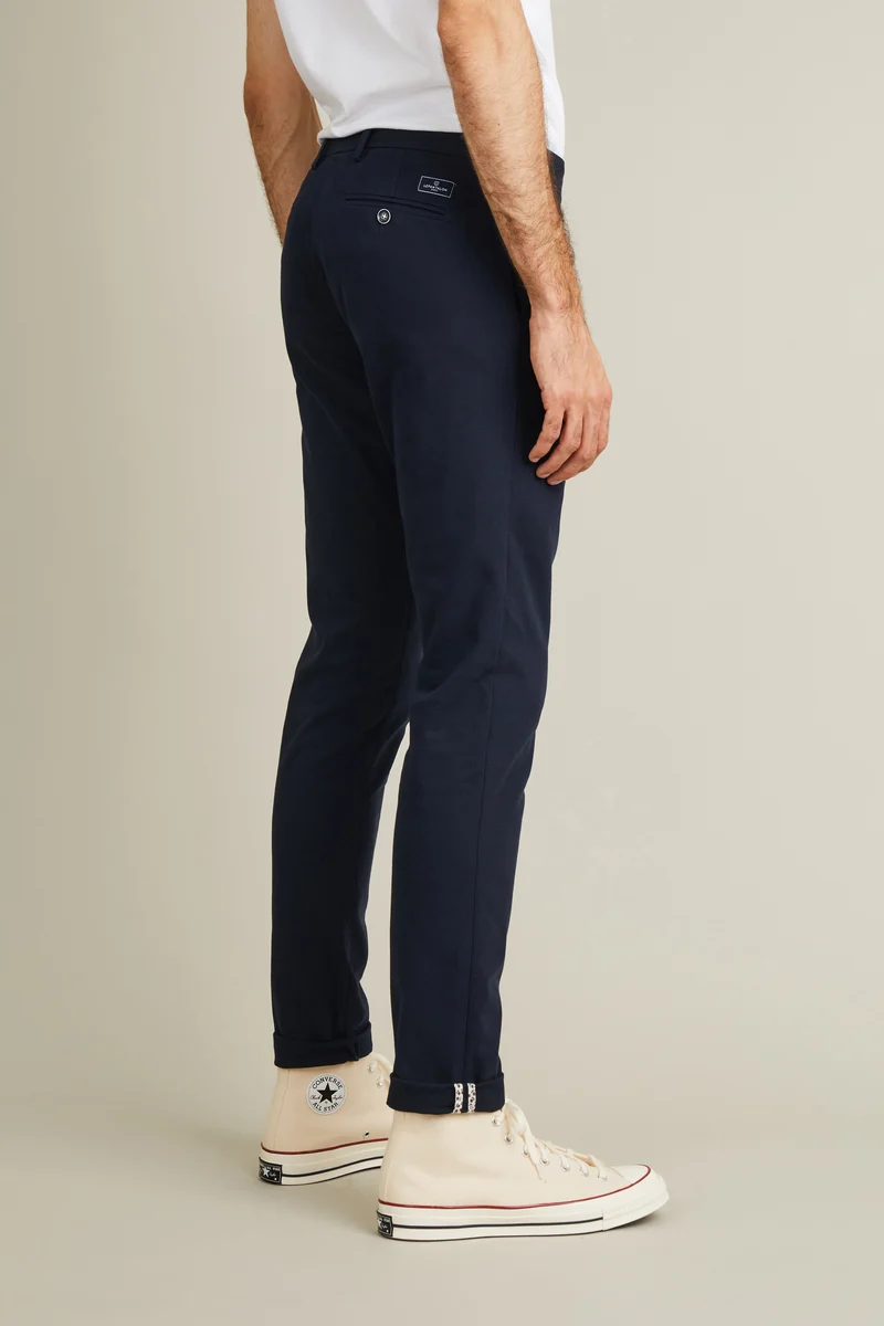 Chino texturé bleu marine