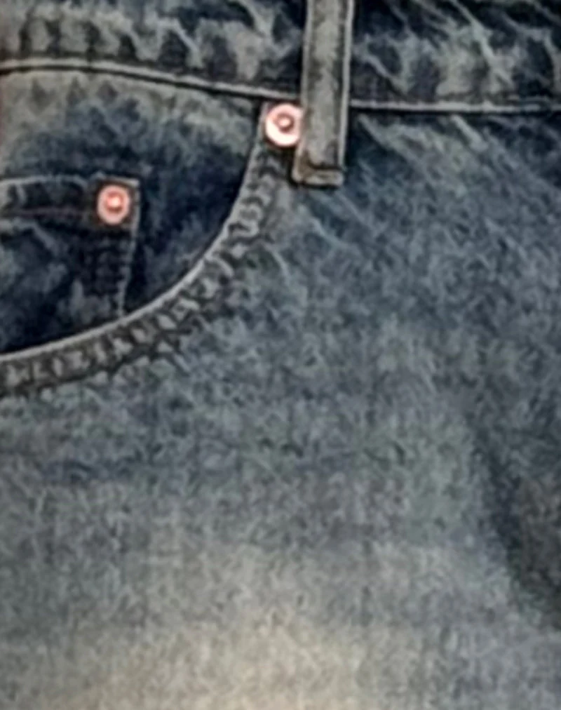 Jean à taille basse extra-large Roomy, bleu sale