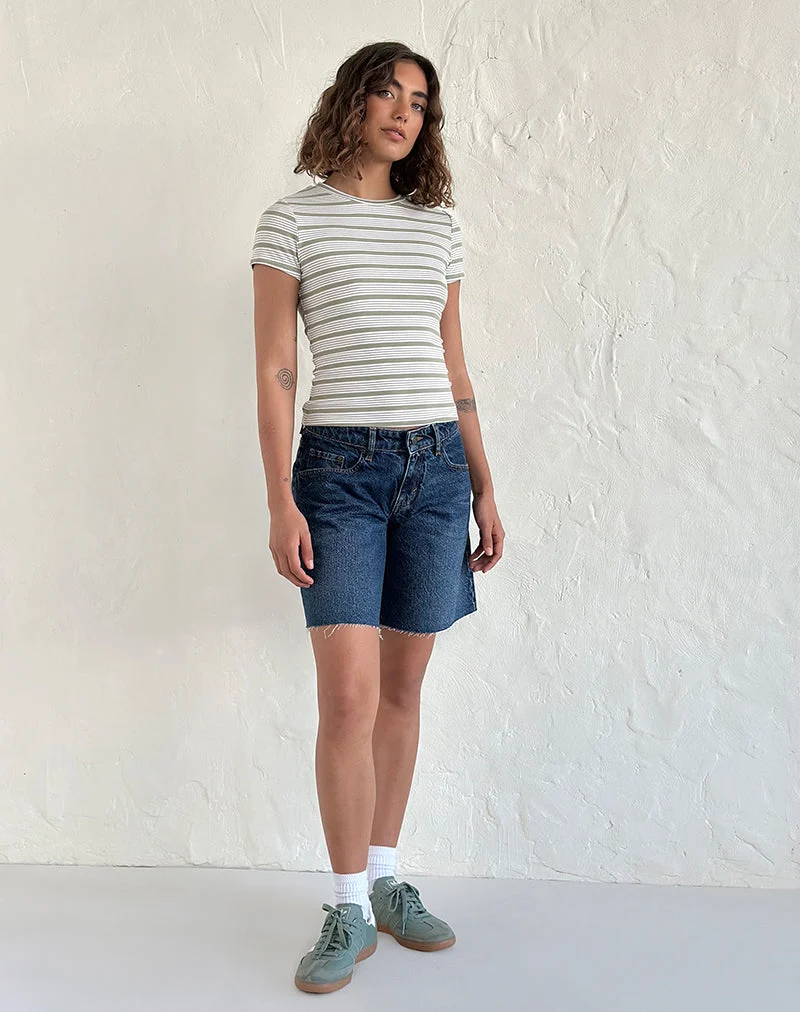 Short ample à taille basse en bleu moyen Used