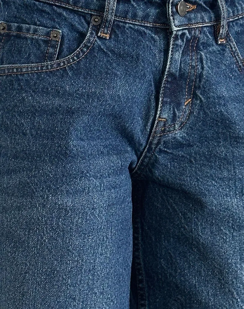 Short ample à taille basse en bleu moyen Used