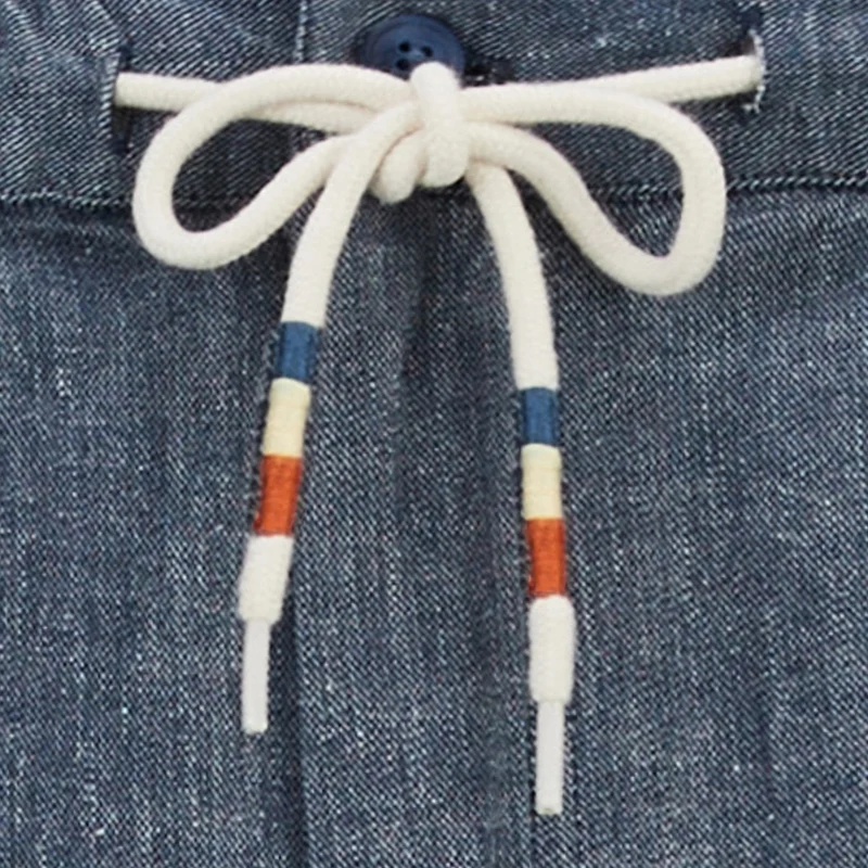 Pantalon 554 en coton et lin taille élastiquée bleu denim