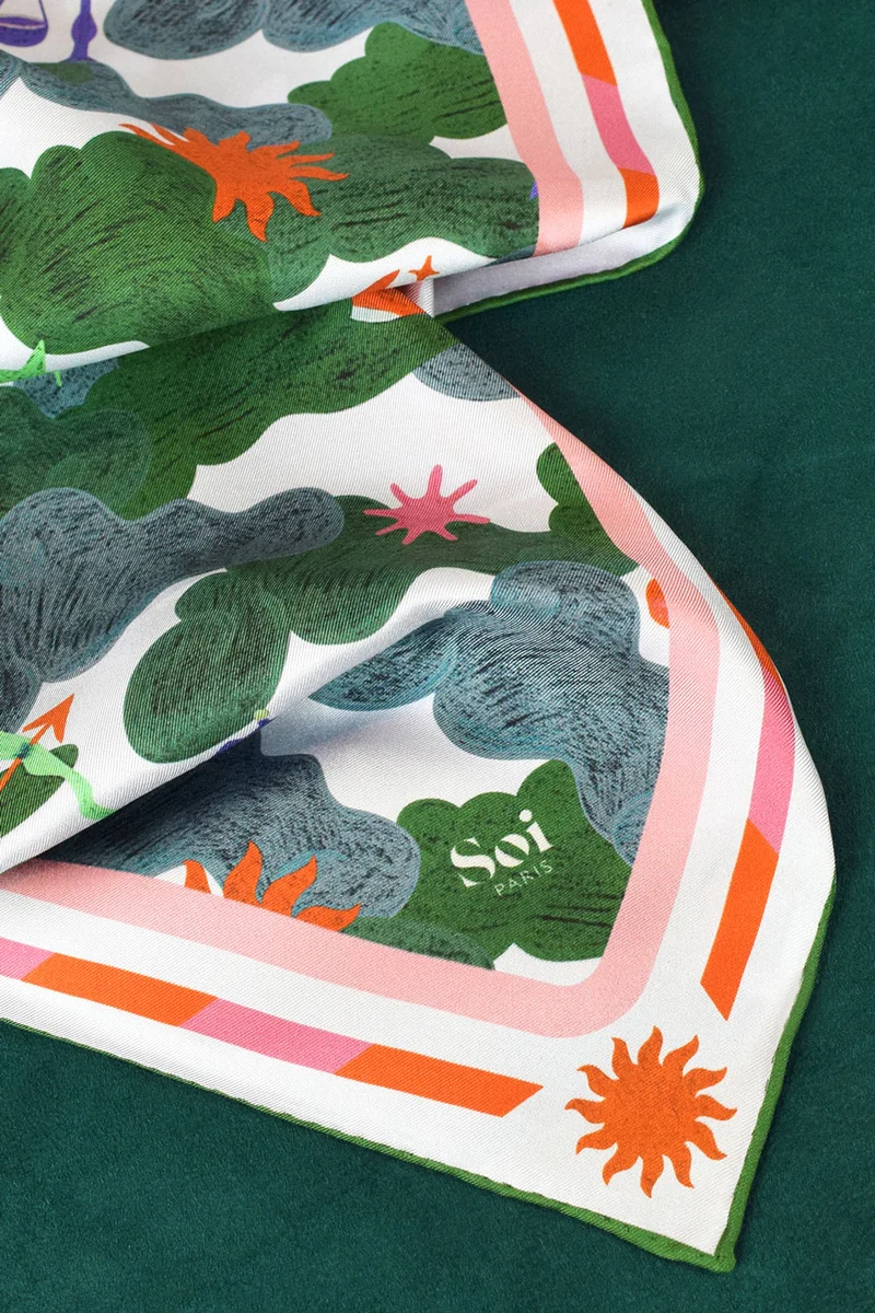 Foulard en soie Astro